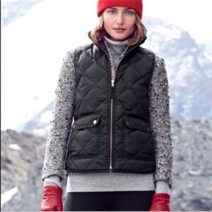 J. Crew Excursion Quilted Down Vest Black Size Small